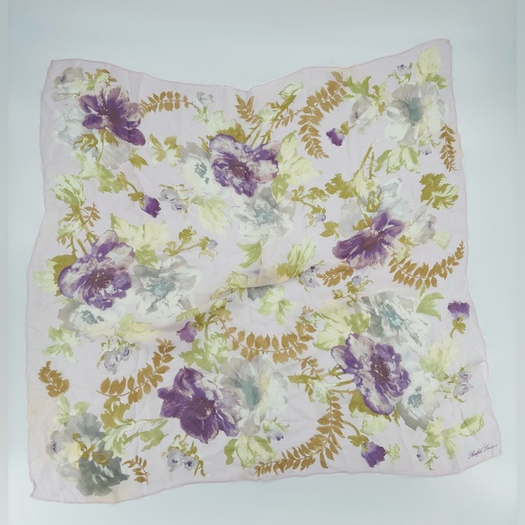 Ralph Lauren 34in x 34in silk floral scarf - Picture 1 of 7